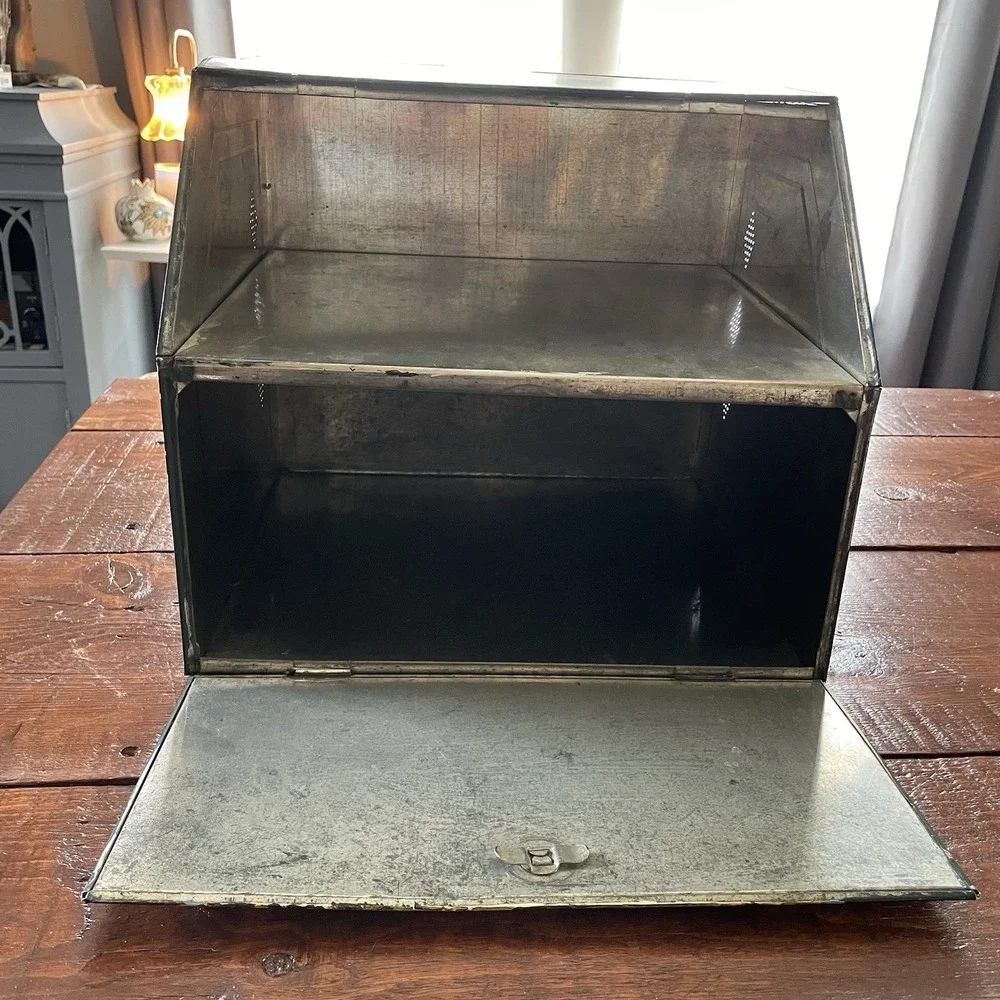 Vintage Ransburg Hand Painted Vented Bread Box W/ 2 Tiers Pie Safe PrimitiveUSA